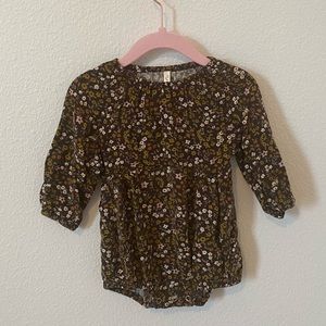 Rylee + Cru | Vintage Black Floral Bubble Romper